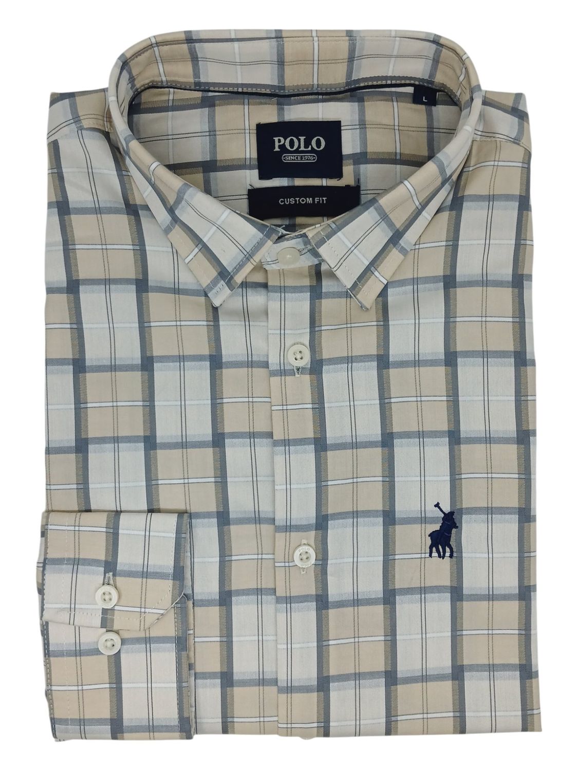 Polo | Sunny Long Sleeve Shirt | Block | Birch, Size: S