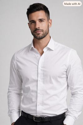 Carlo Galucci | Long Sleeve Shirt | Premium Cotton Blend | White