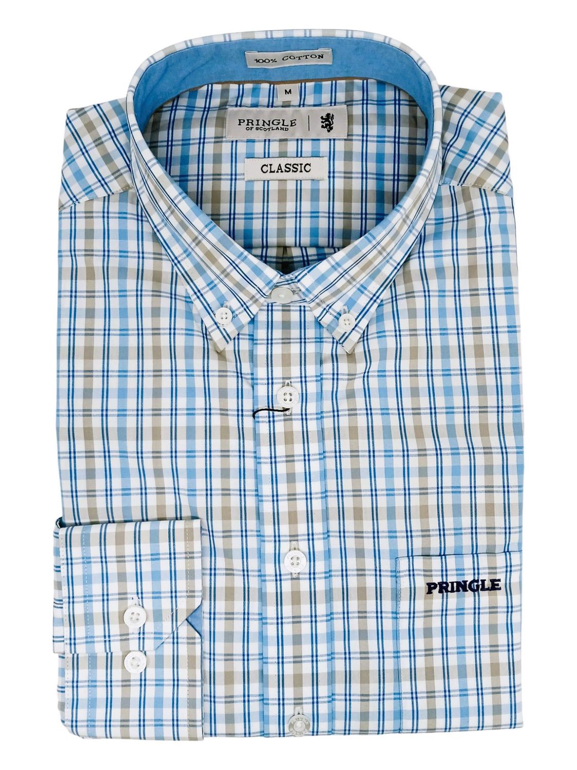 Pringle | Classic Long Sleeve Shirt | Nicholas | Blue, Size: S