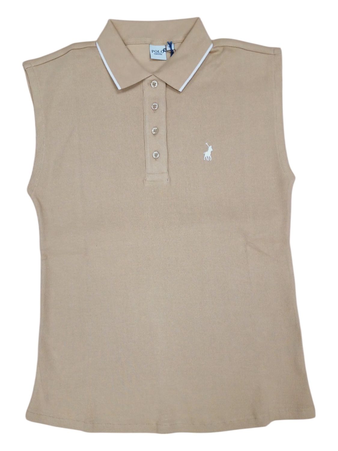 Polo | wmn Dakota Ribbed Golfer | Stone, Size: XS