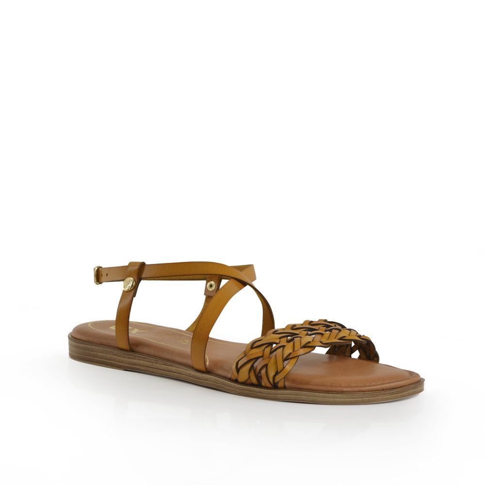 Gx&amp;co | Interlace X-over Strap Sandal | Yellow, Size: 6.5