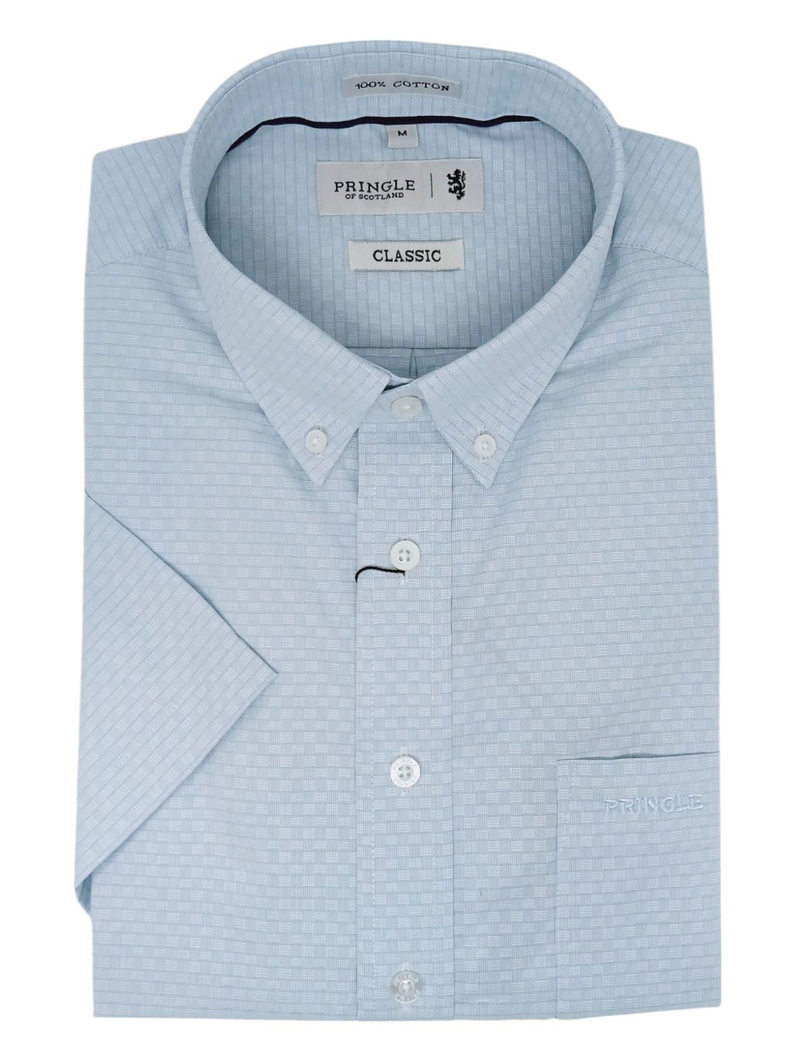 Pringle | Classic Short Sleeve Shirt | Jeffrey | Blue, Size: M