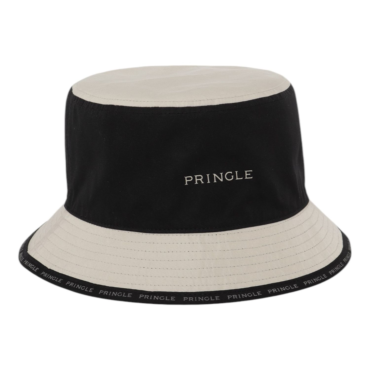 Pringle | Jason Reversible Bucket Hat | Black &amp; Stone, Size: S-M
