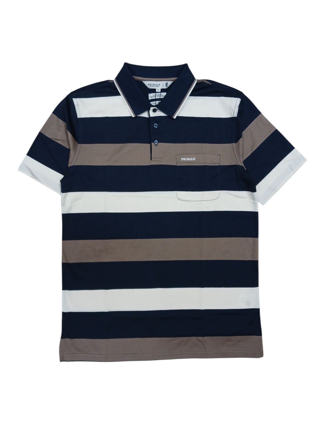 Pringle | Brennon Double Mercerised Golfer | Navy, Size: L