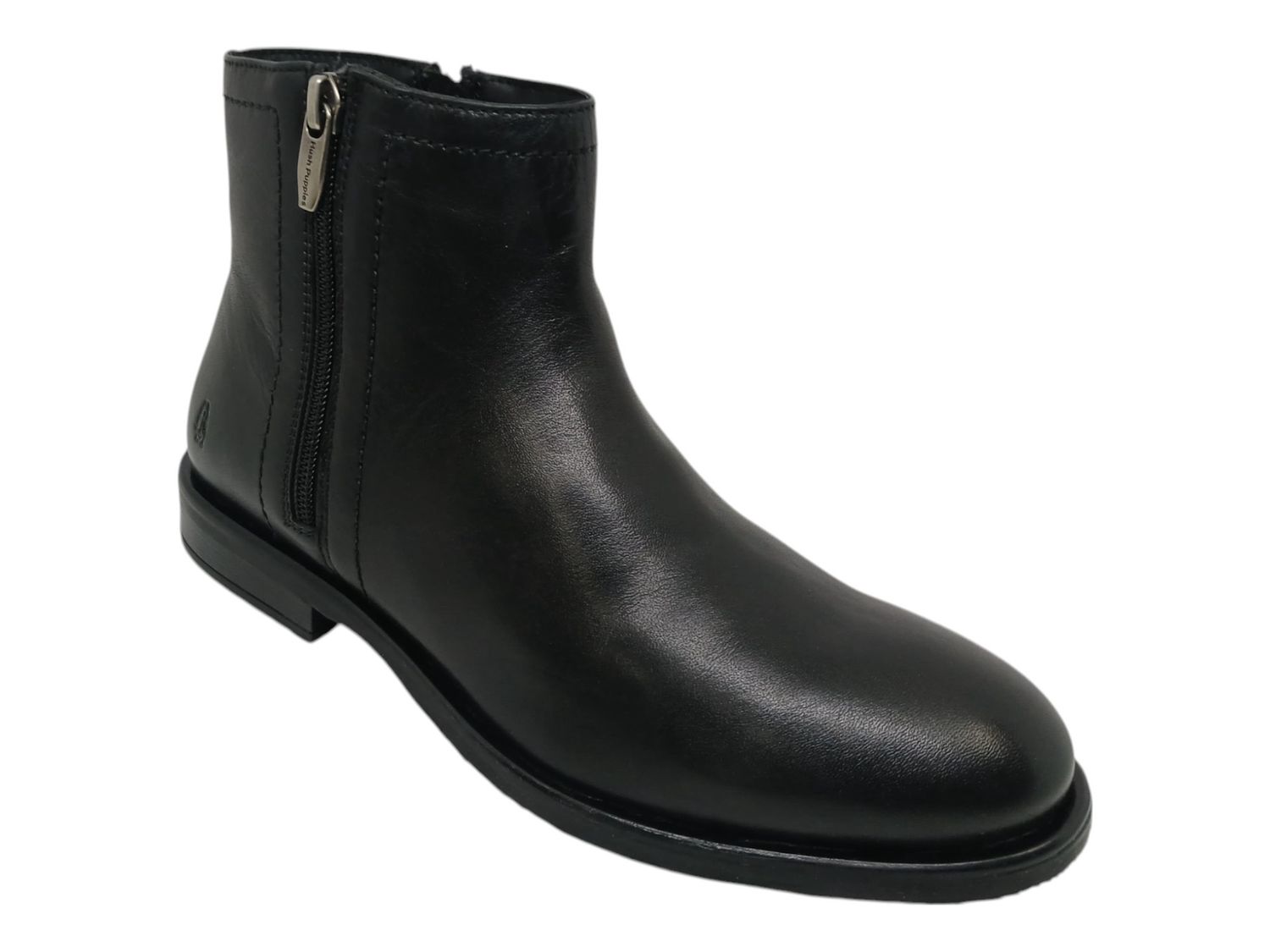 Hush Puppies | Valerie Leather Zip Boot | Black, Size: 4