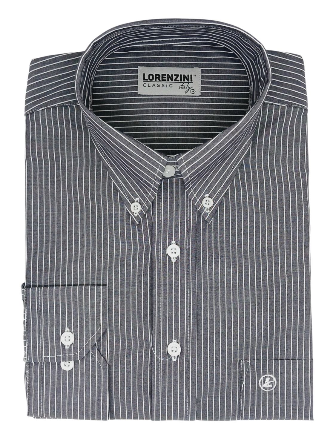 Lorenzini | Classic Long Sleeve Shirt | LO50/716 | Charcoal, Size: 3XL