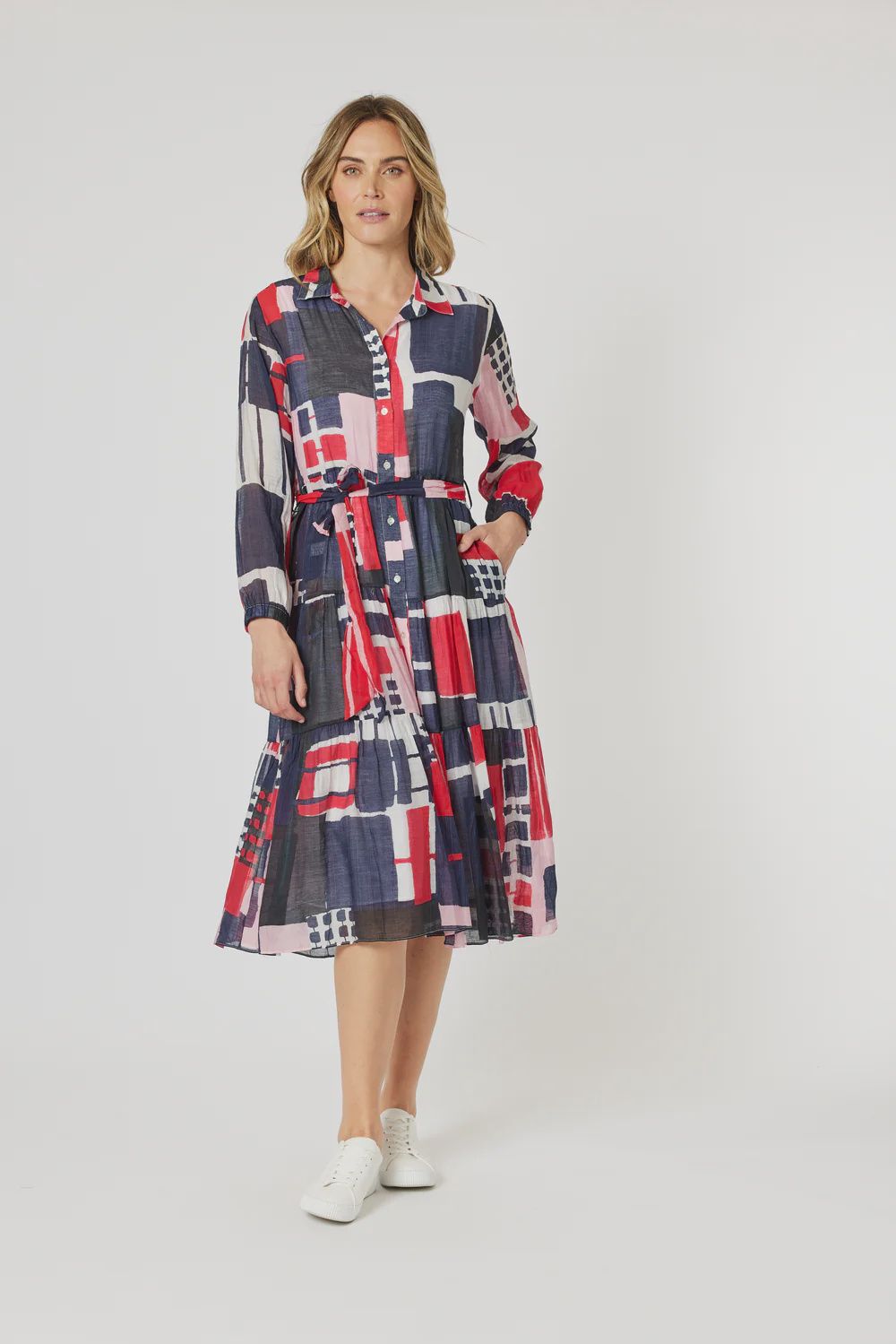 Gordon Smith | Brighton Dress | Navy Multi, Size: 12