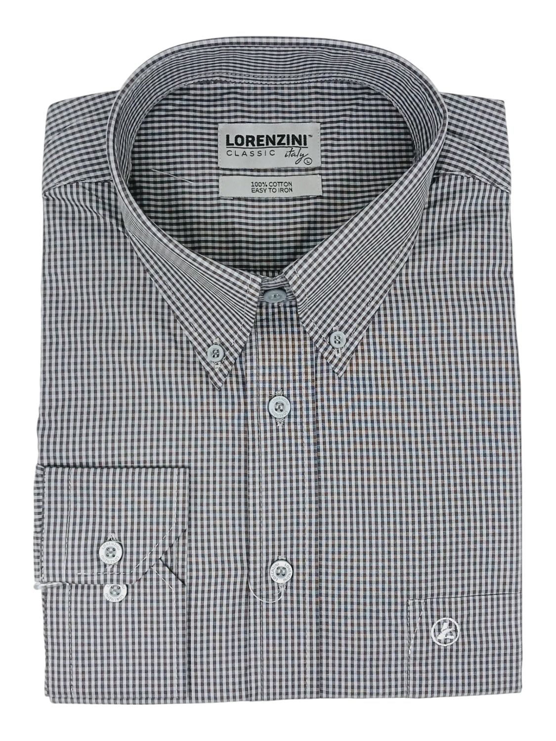 Lorenzini | Classic Long Sleeve Shirt | LO50/364 | Grey, Size: M