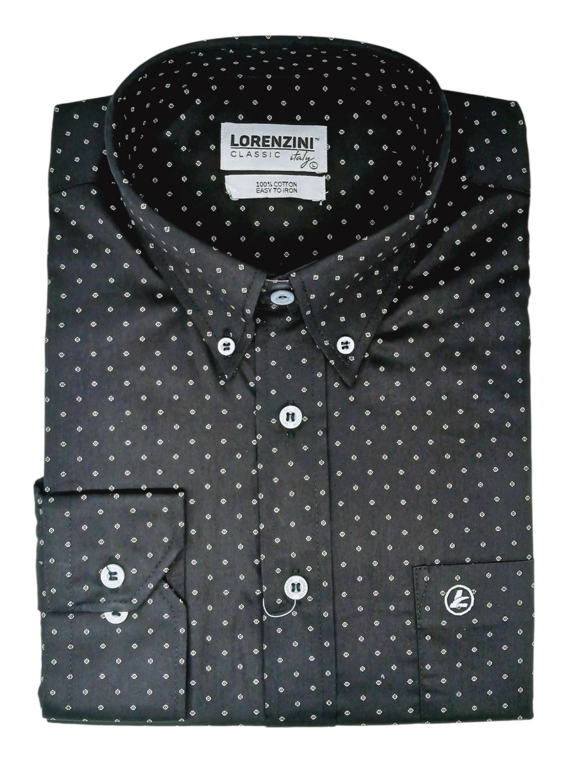 Lorenzini | Classic Long Sleeve Shirt | LO50/583 | Black, Size: S