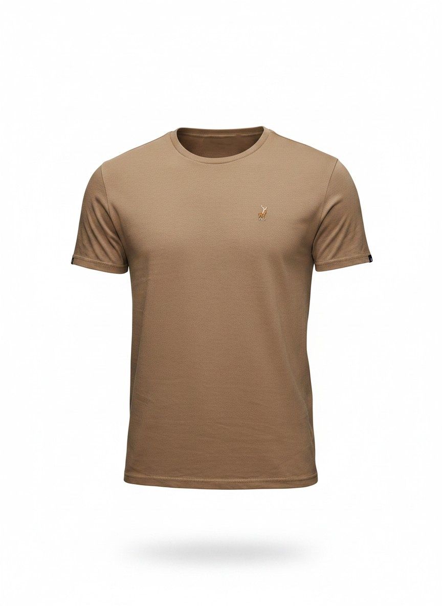 Polo | Lucas Essential Crewneck T-shirt | Taupe, Size: M