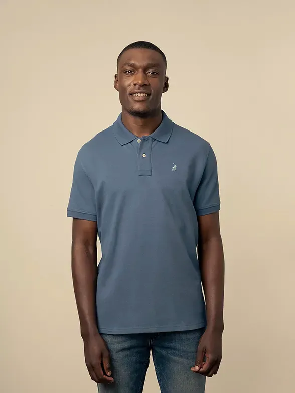 Polo | Carter Short Sleeve Pique Golfer | Dark Blue, Size: M