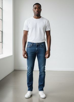 Polo | Denis Knitted Slim Leg Denim | Medium Wash