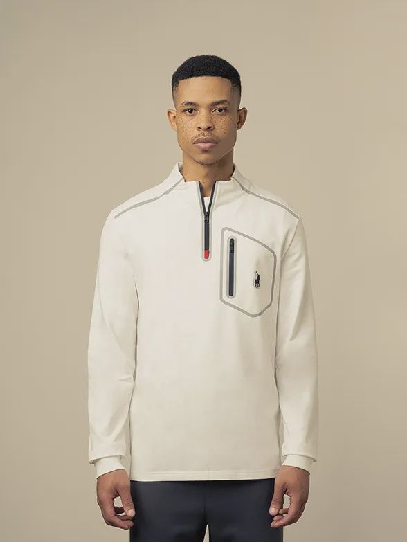 Polo | Niel Sport High Neck Sweat Top | Off White, Size: M