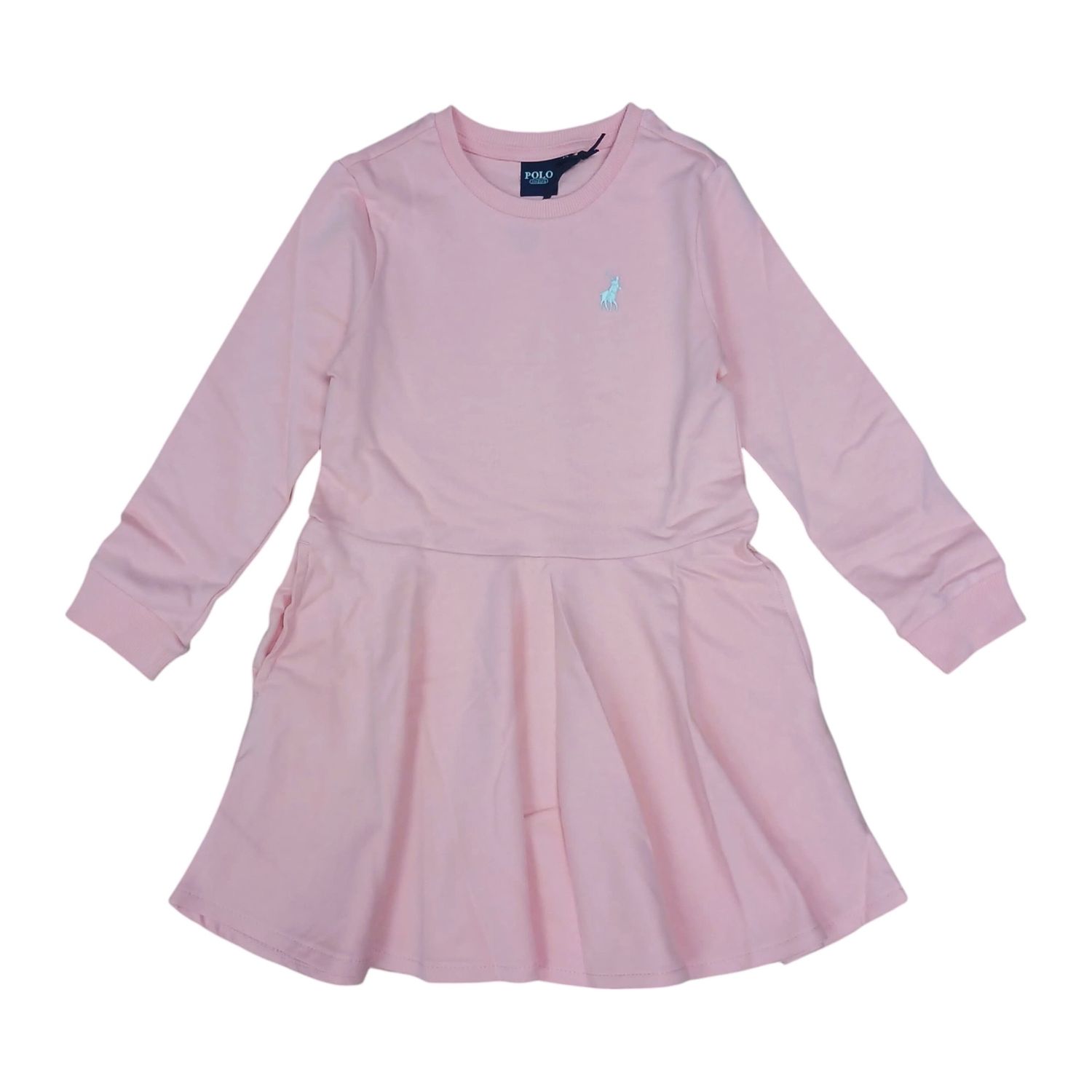Polo | Girls Harper Long Sleeve Dress | Peach, Size: 2-3yrs
