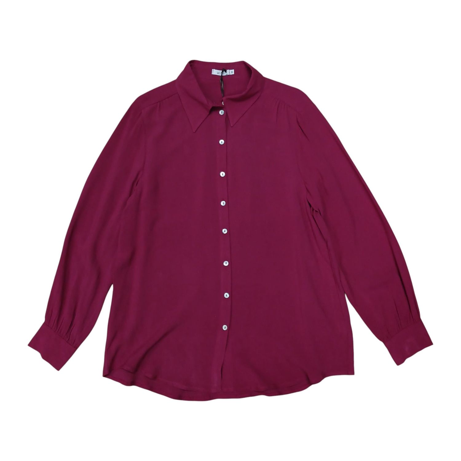 Willow | Isla Blouse | Burgundy Linen, Size: M
