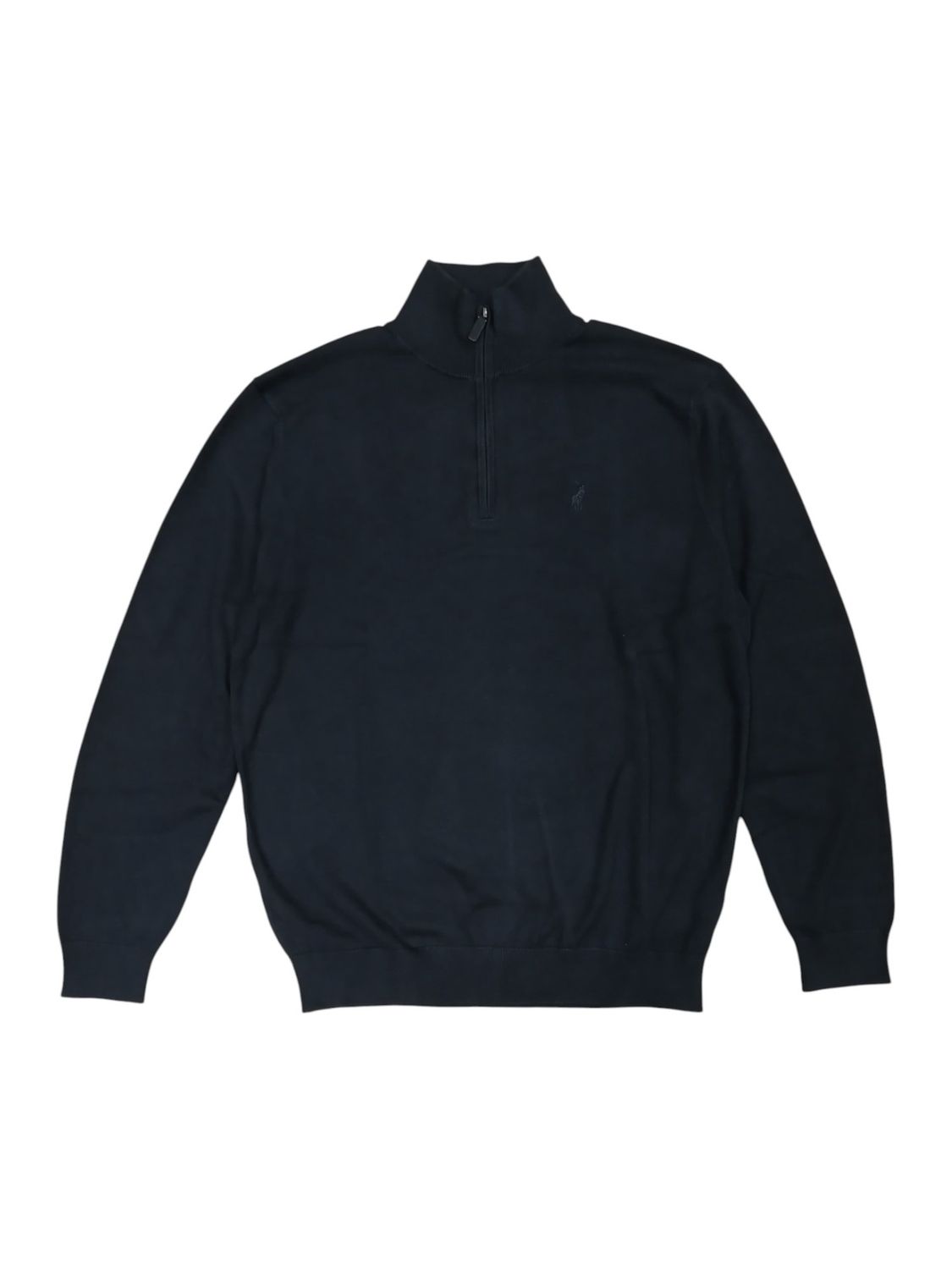 Polo | Raees 1/4 Zip Funnel Neck Knitwear | Black, Size: M
