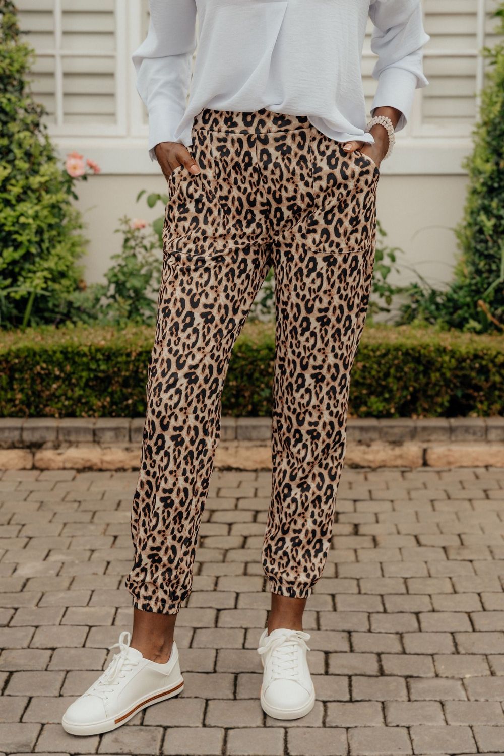 Willow | Jogger Pants | Leopard Print, Size: S