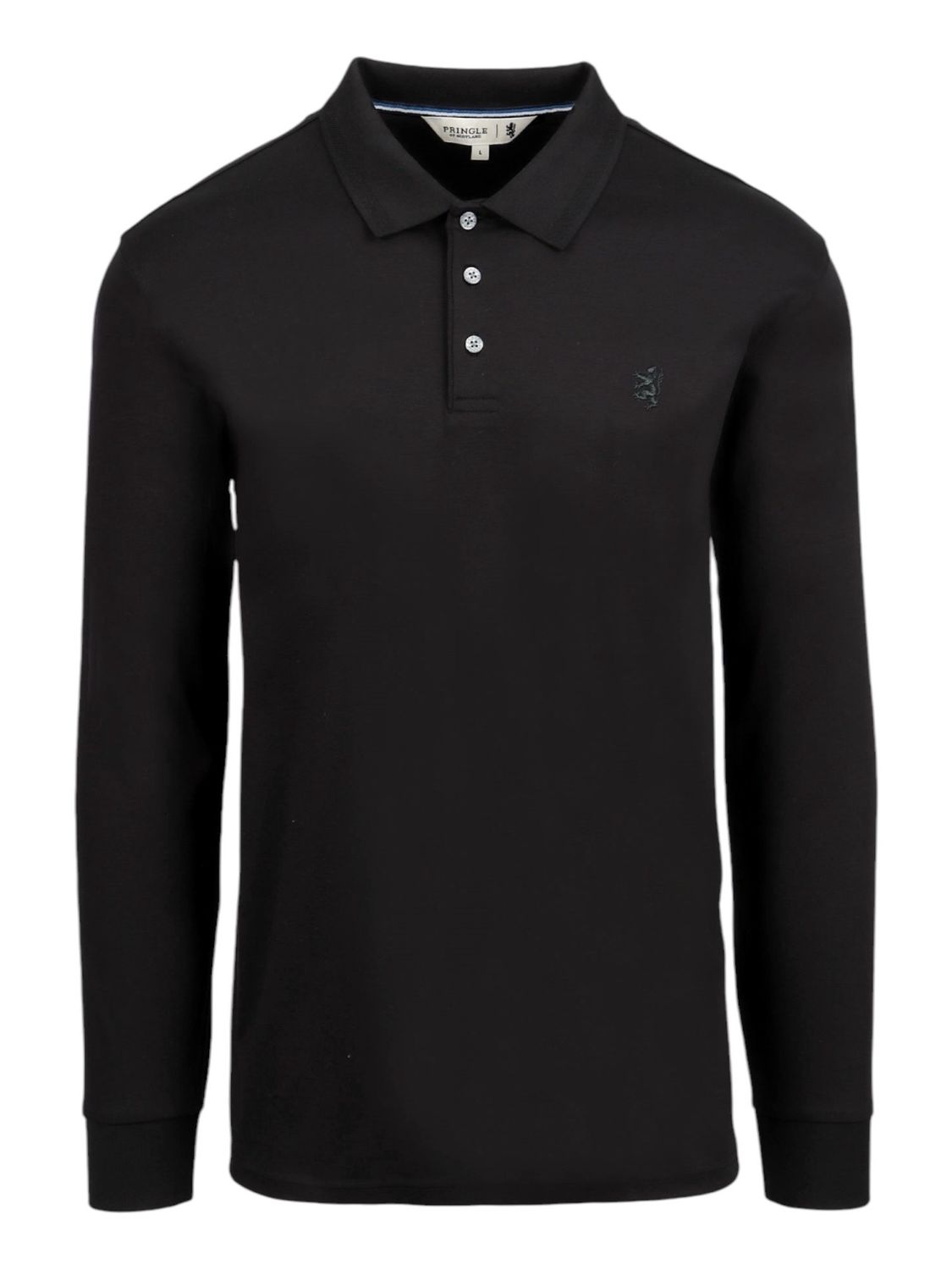 Pringle - Donald Long Sleeve Golfer - Black, Size: S