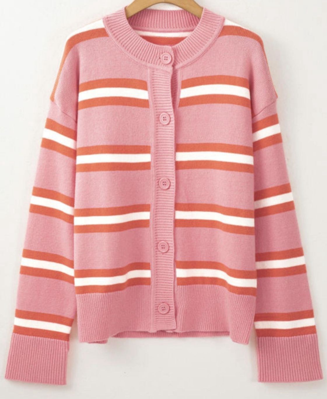 I Love The Dress | Stripe Cardigan | Pink &amp; Orange, Size: S