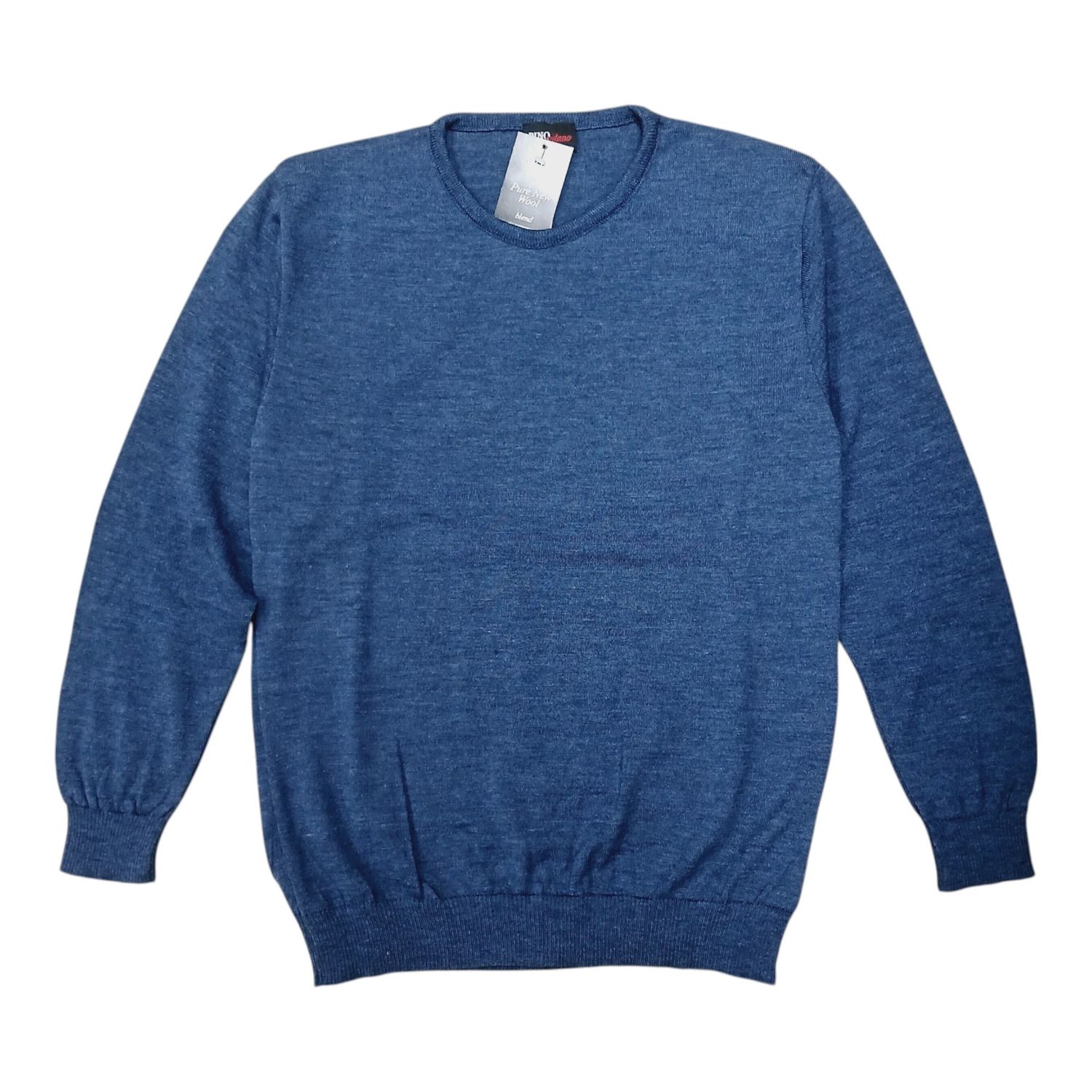 Dino Milano | Lightweight Round neck Jersey | Wool Blend | Atlantic Blue, Size: M