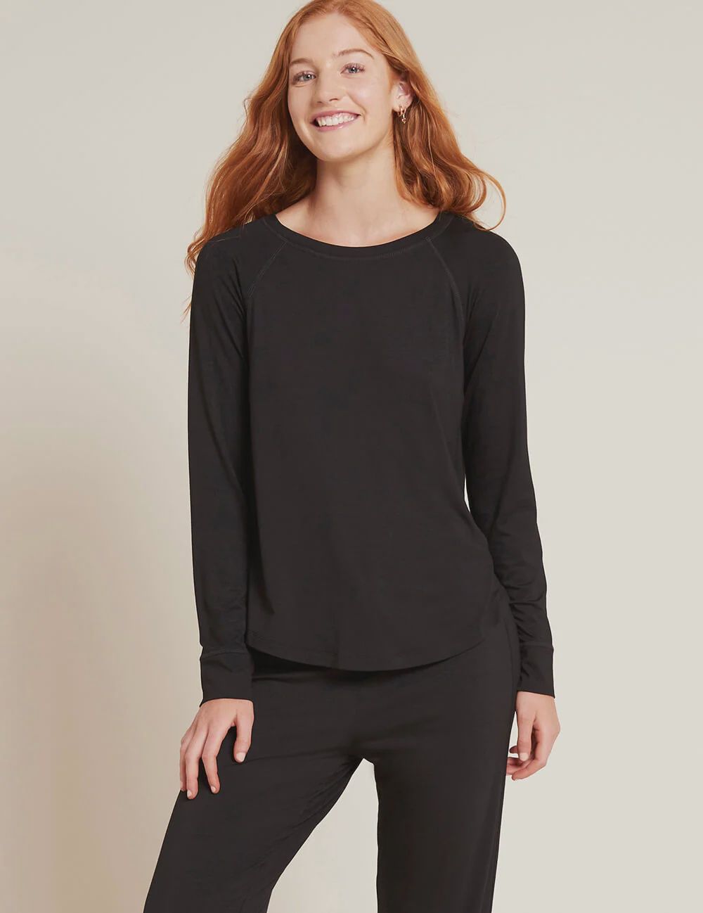 Boody | Goodnight Raglan Sleep Top | Black, Size: S
