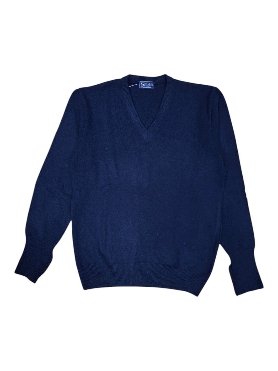 Grant | Lambswool V-Neck Jersey | Navy