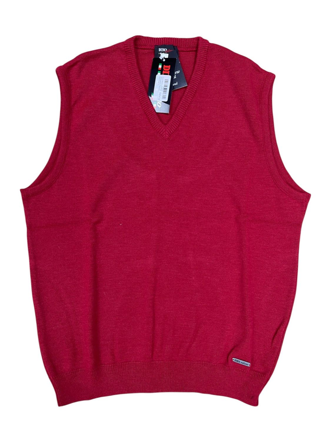 Dino Milano | Knitted Sleeveless Pullover | Dark Red, Size: S