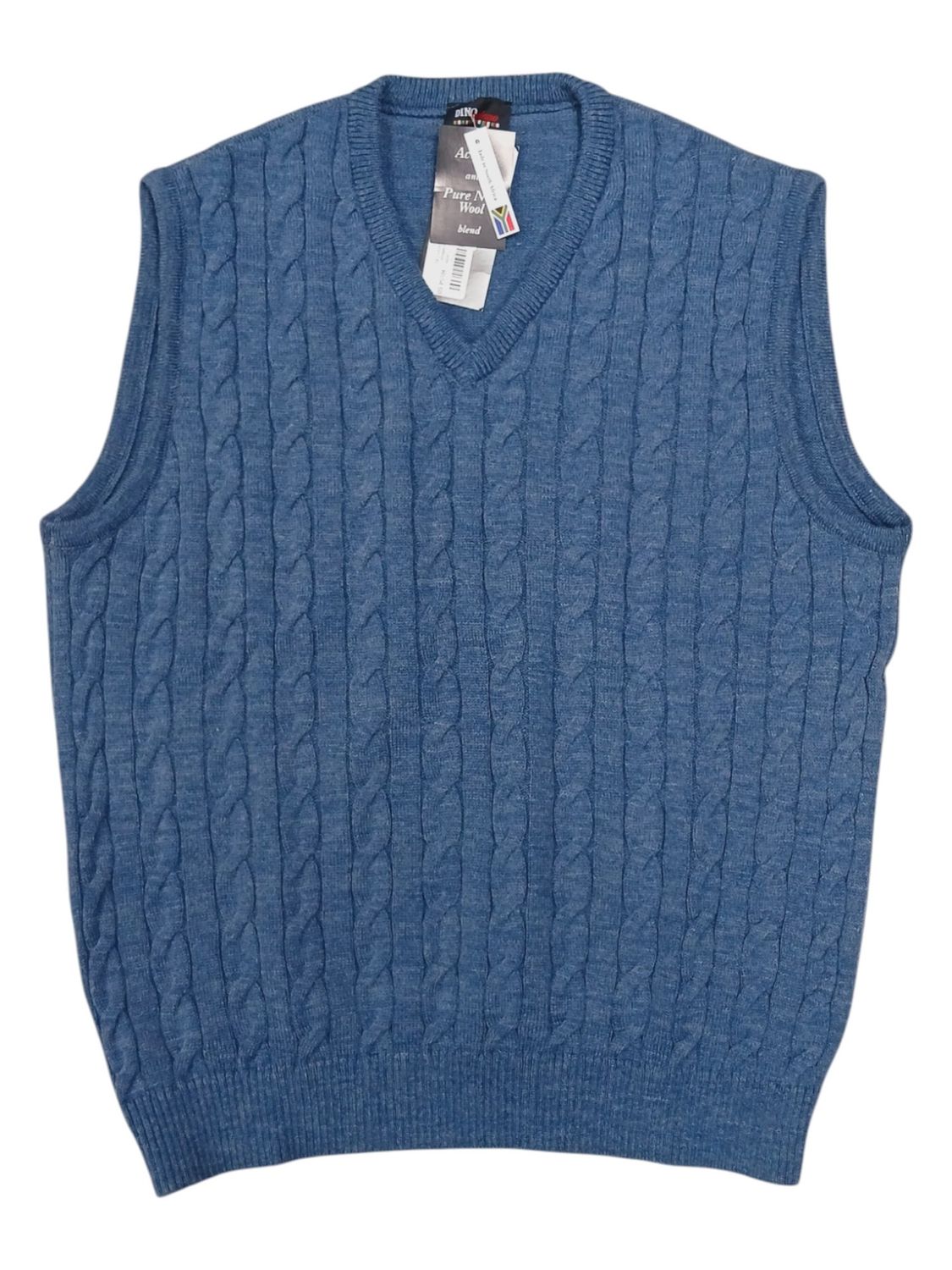 Dino Milano | Cable Knitted Sleeveless Pullover | Denim, Size: S