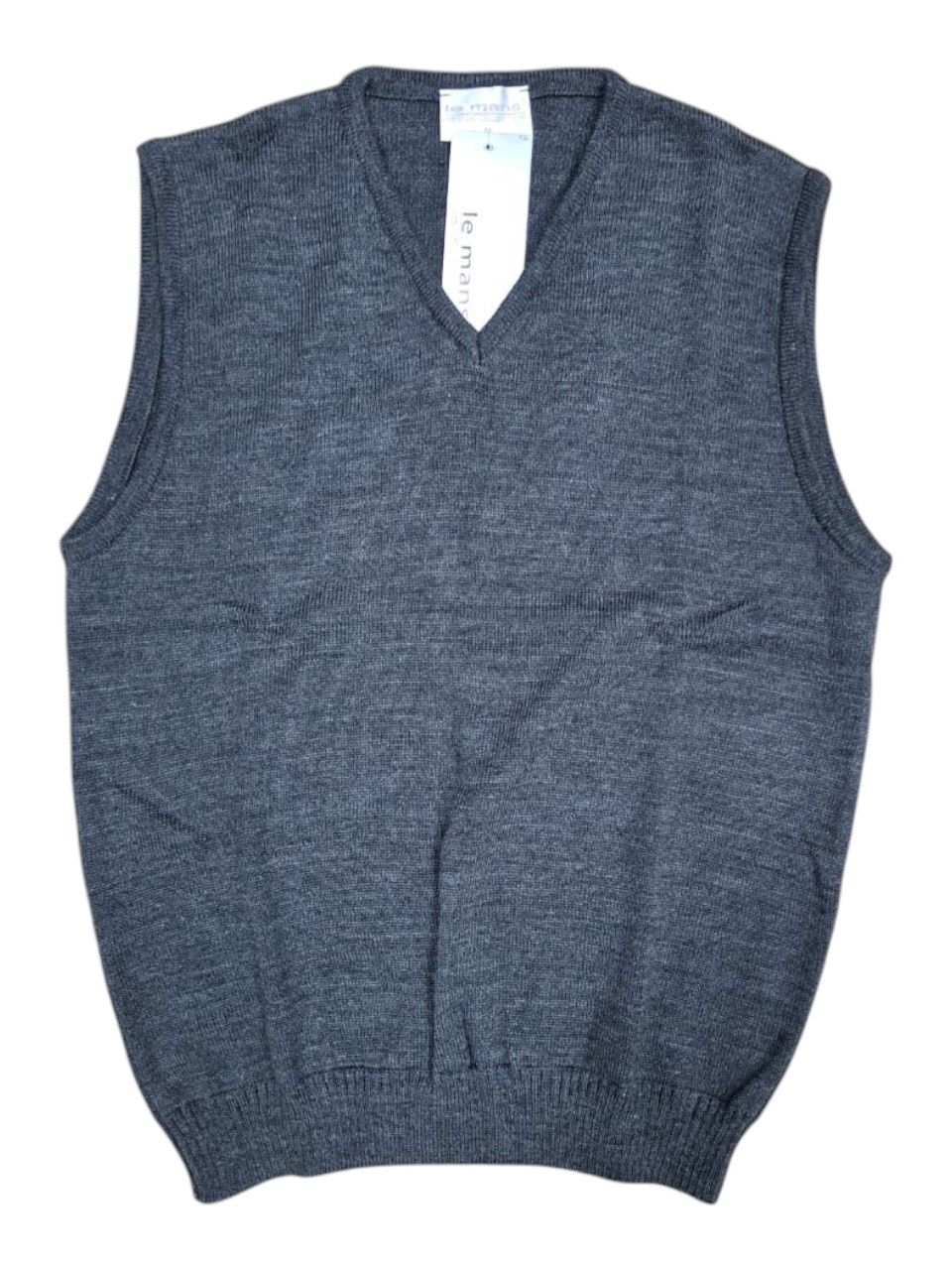 Le Mans | Knitted Sleeveless Pullover | Charcoal