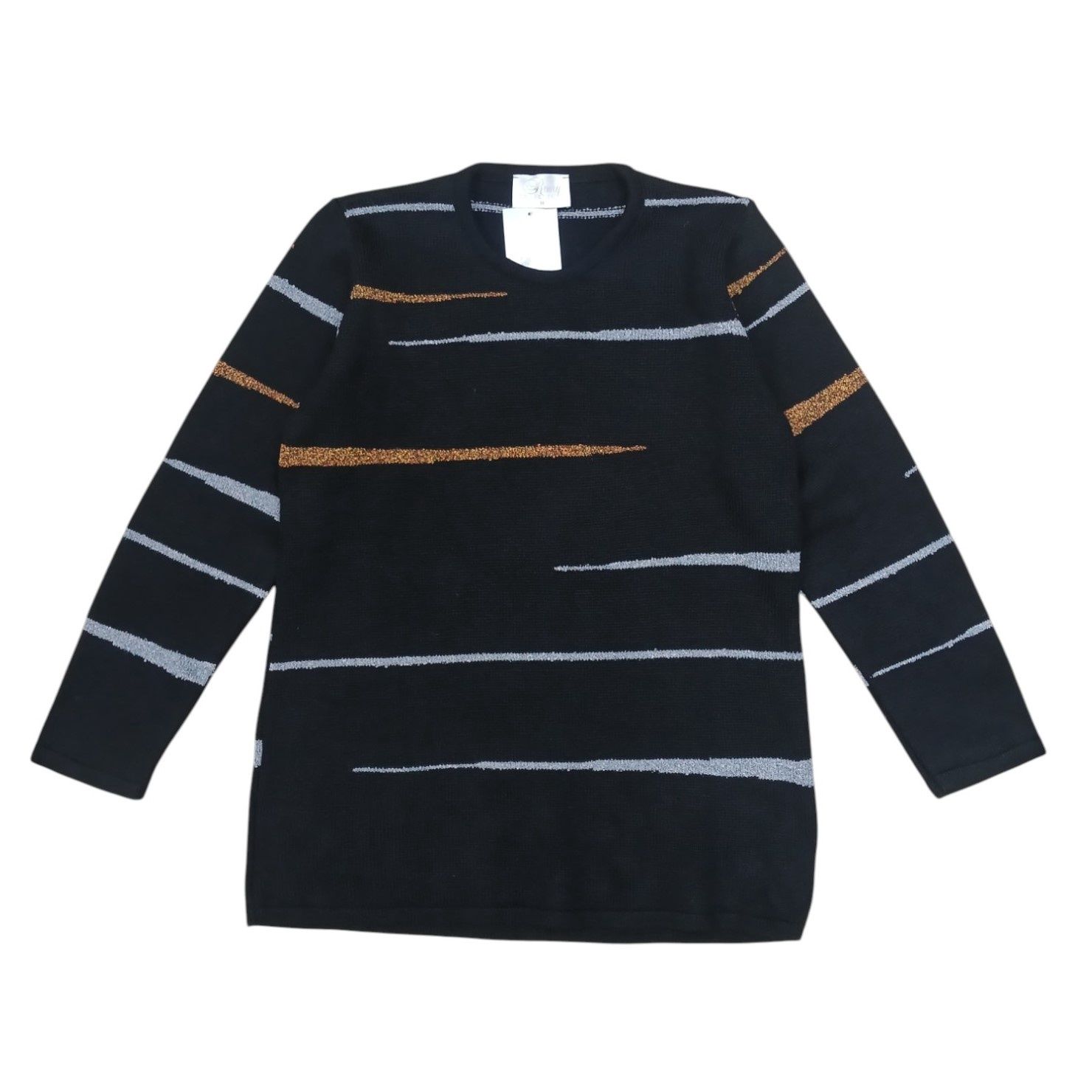 Romy| Crew neck Jersey | Black, Size: S