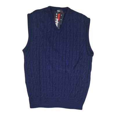 Dino Milano | Cable Knitted Sleeveless Pullover | Navy