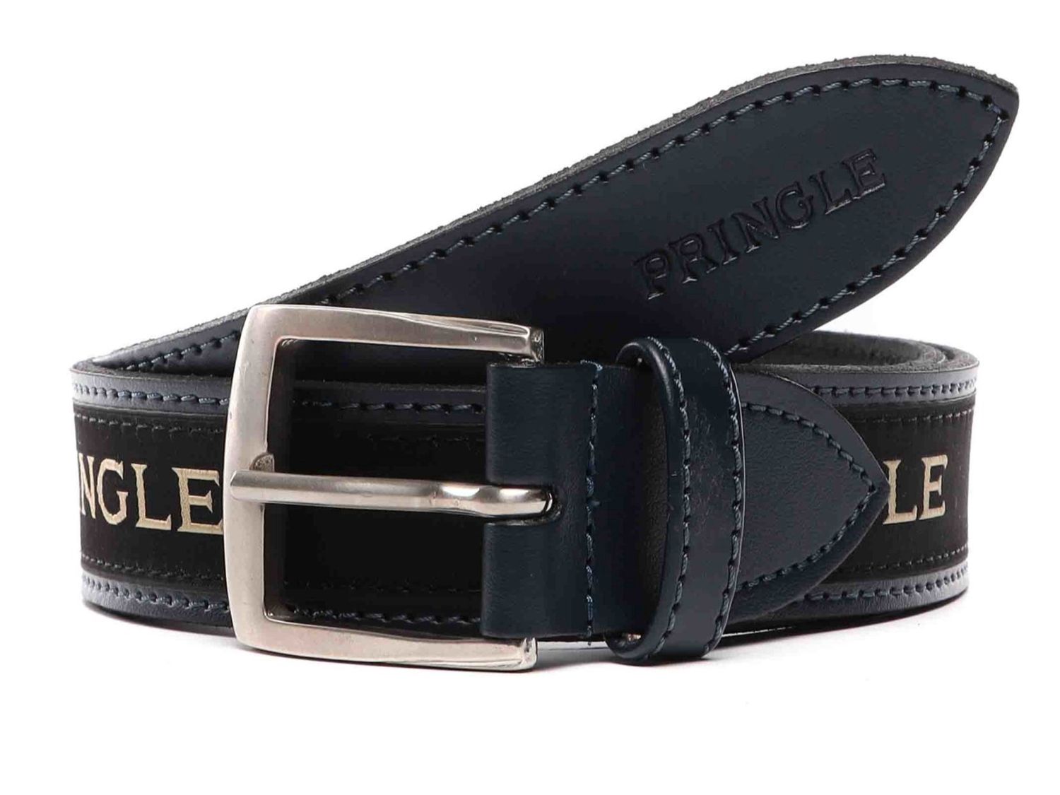 Pringle | Casual Leather Belt - Navy, Size: S(28-32)