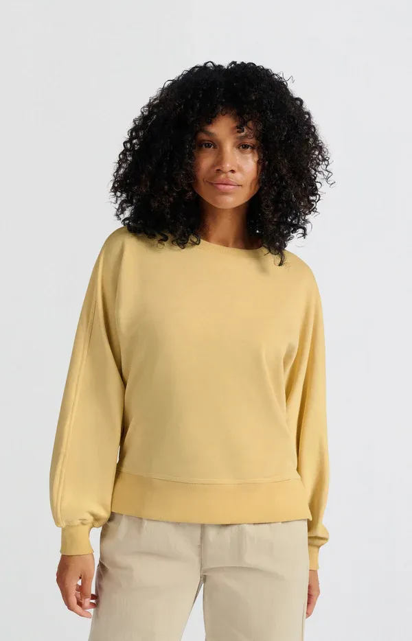 YAYA | Sweatshirt With Small Slit | Moonstone Yellow, Size: M