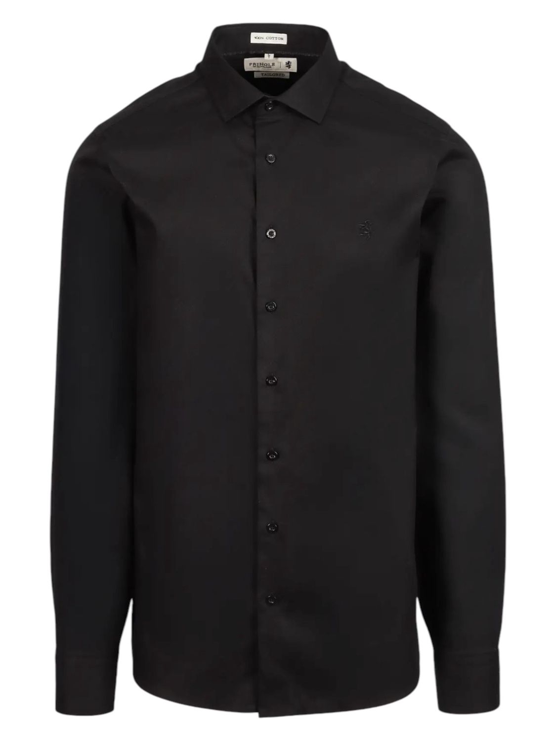 Pringle | Tailored Textured Long Sleeve Shirt | Tim | Black, Size: S