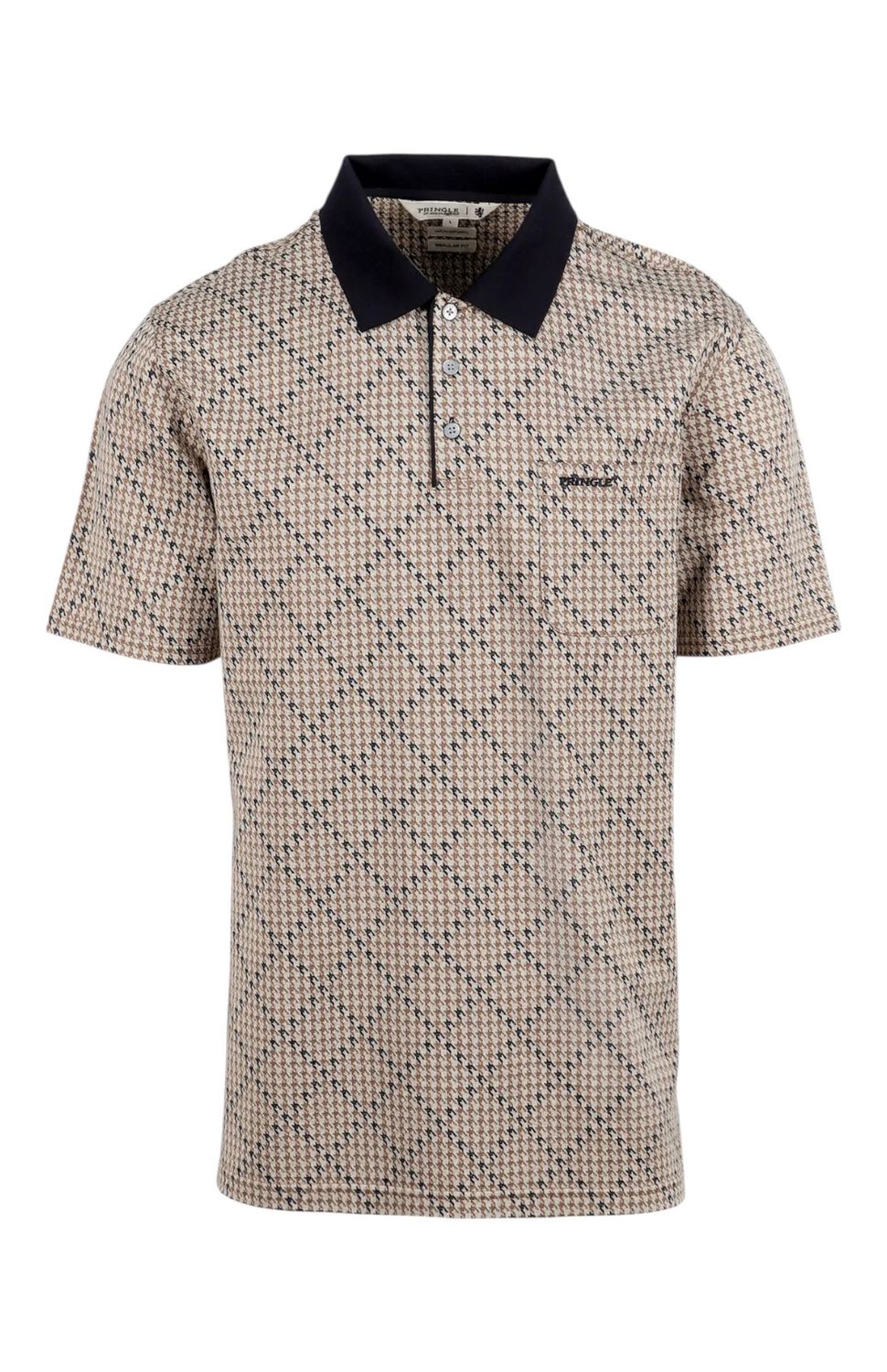 Pringle | York Mercerised Jacquard Golfer | Stone, Size: M