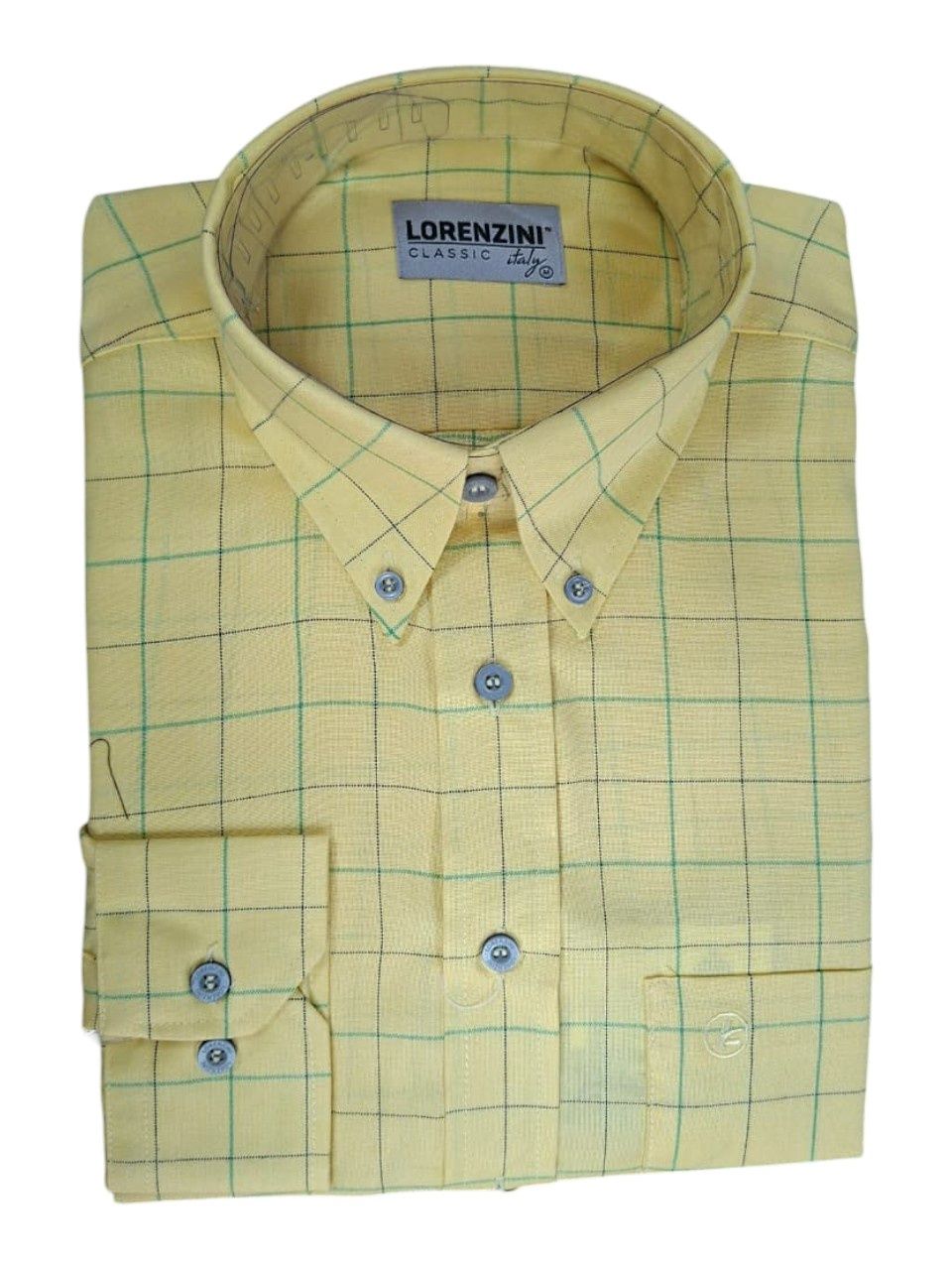 Lorenzini | Classic Long Sleeve Shirt | LO50/99 | Lemon Checkc