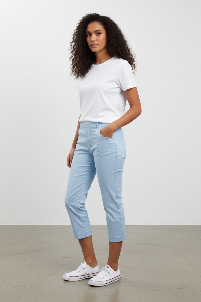 Barrington | Savannah Capri | Stretch Twill | Sky Blue