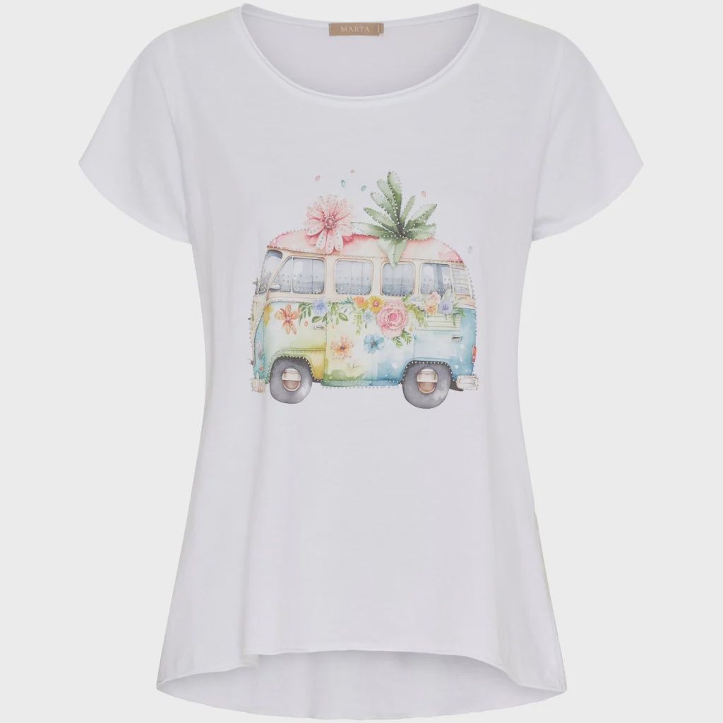 Marta Du Chateau | Marie T-shirt | White Bus, Size: S/M