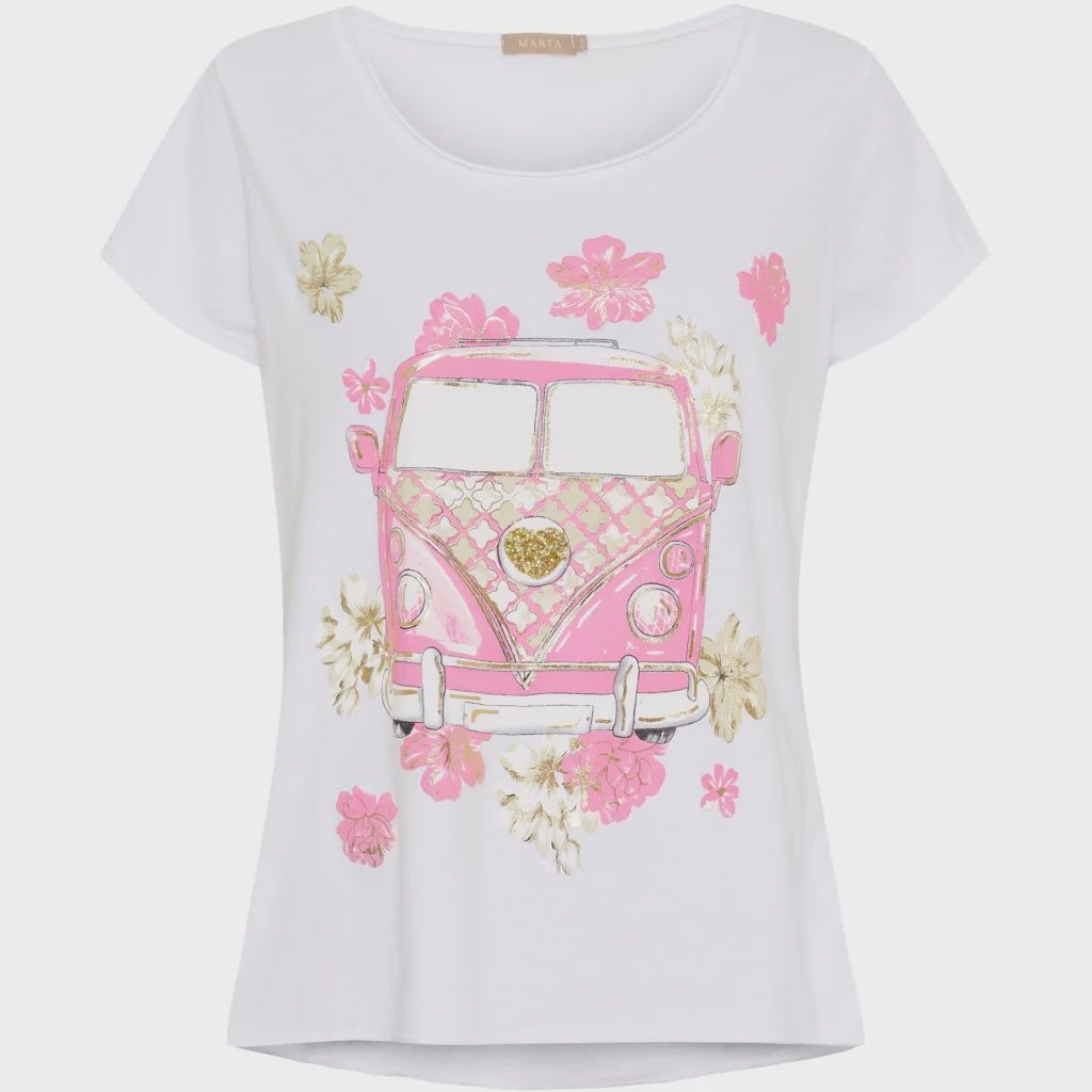Marta Du Chateau | Marie T-shirt | White VW Rosa Baby, Size: S/M