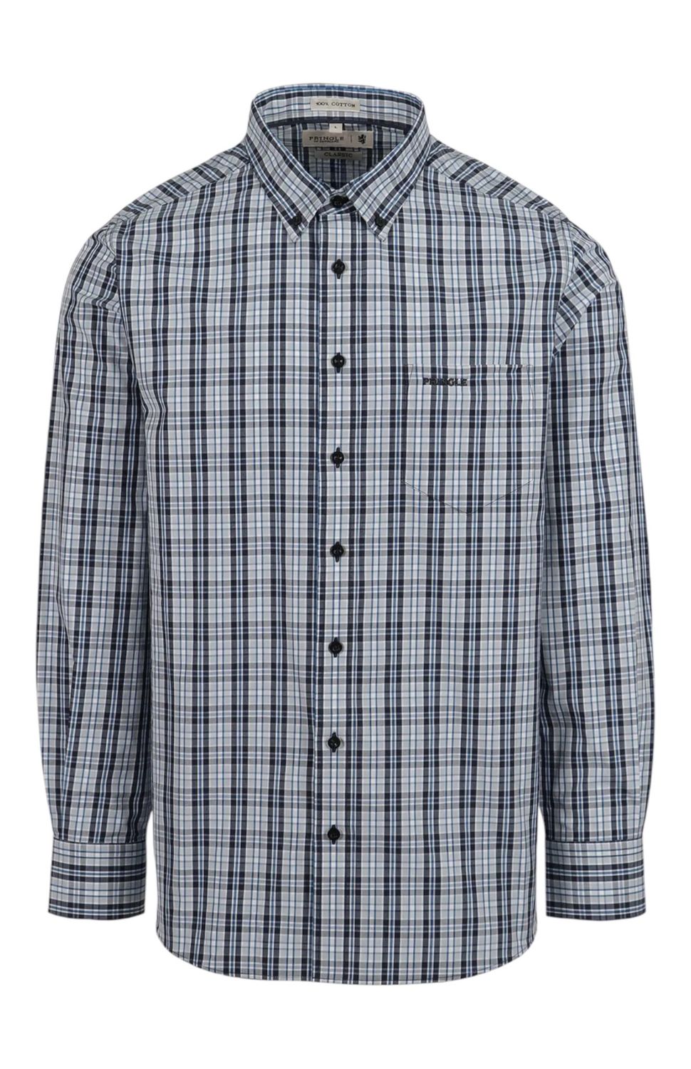Pringle | Classic Long Sleeve Shirt | Fred | Navy, Size: M