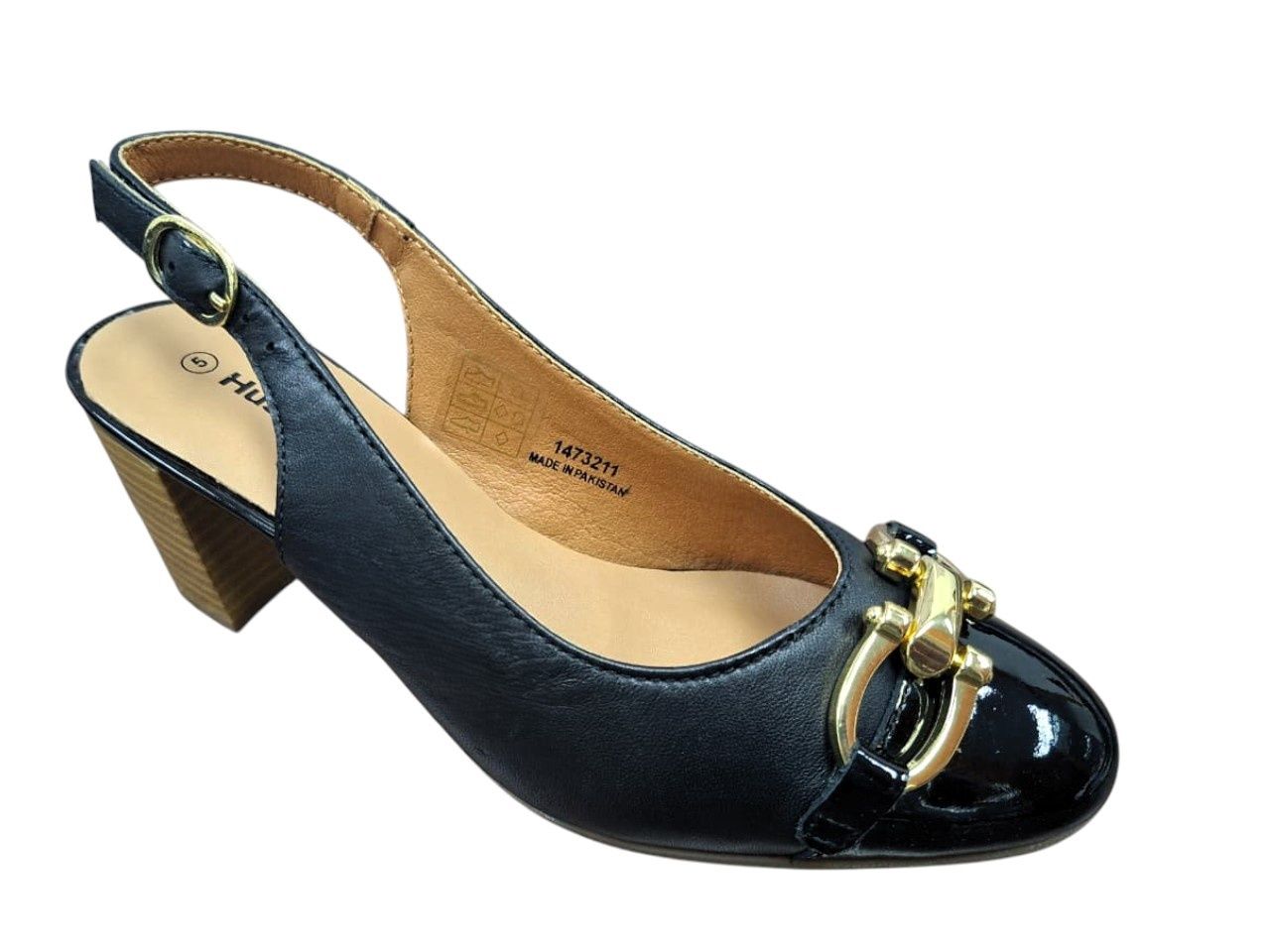 Hush Puppies | Poppy Leather Heels | Black, Size: 5