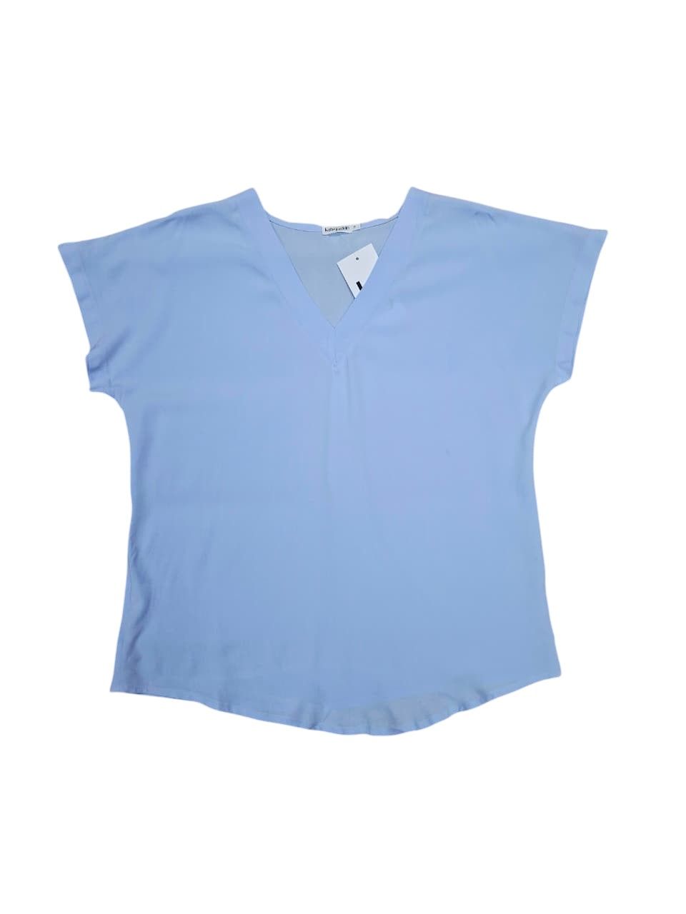 Kate Jordan | V-Neck Blouse | Blue, Size: S