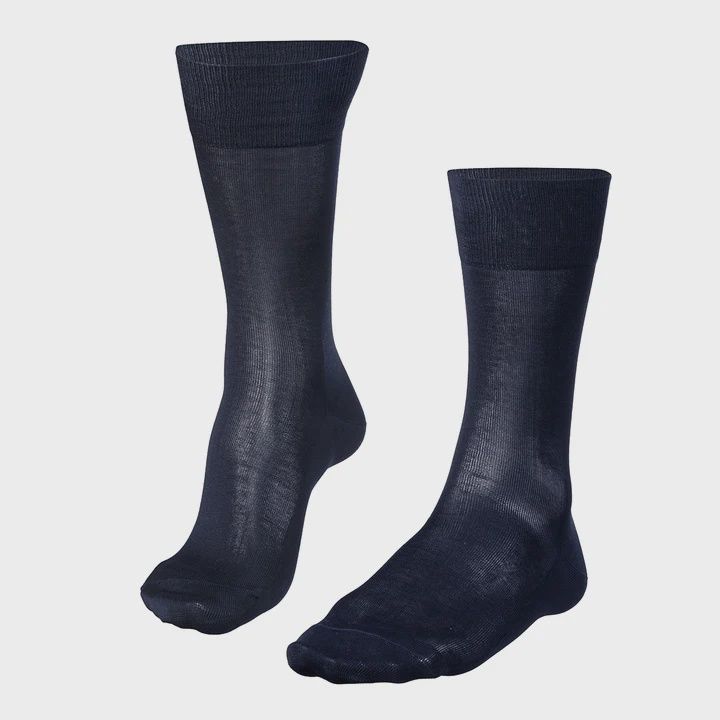 Falke | Exquisite Mercerised Cotton Socks | Dark Navy, Size: 10-12