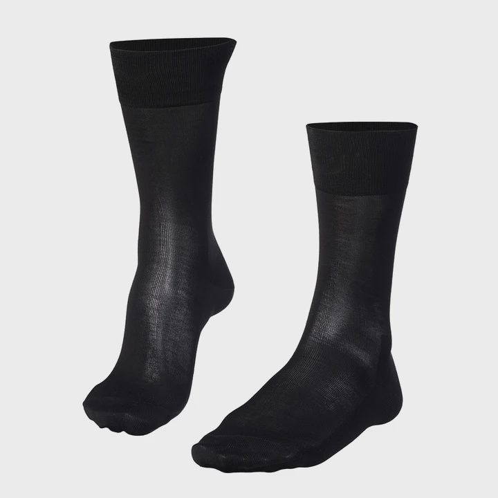 Falke | Exquisite Mercerised Cotton Socks | Black, Size: 7-8