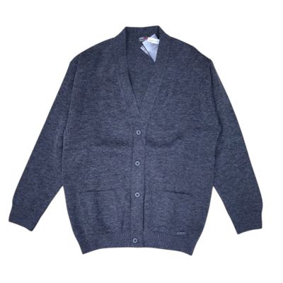 Dino Milano | Buttoned V-neck cardigan With pockets | Anthracite