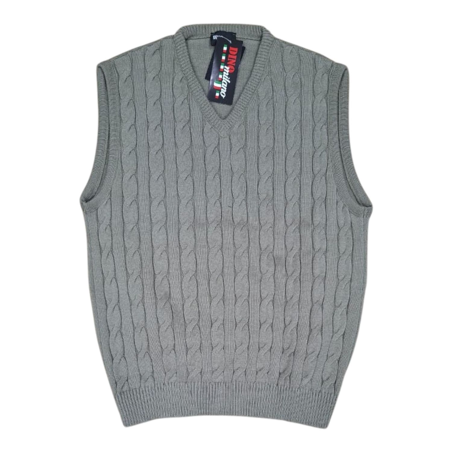 Dino Milano | Cable Knitted Sleeveless Pullover | Hemp, Size: S