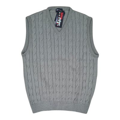 Dino Milano | Cable Knitted Sleeveless Pullover | Hemp