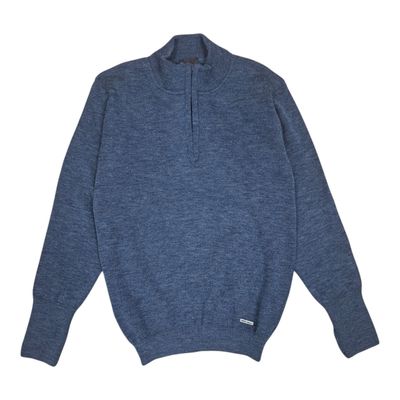 Dino Milano | 1/4 Zip High-Collar Sweater | Pacific Blue