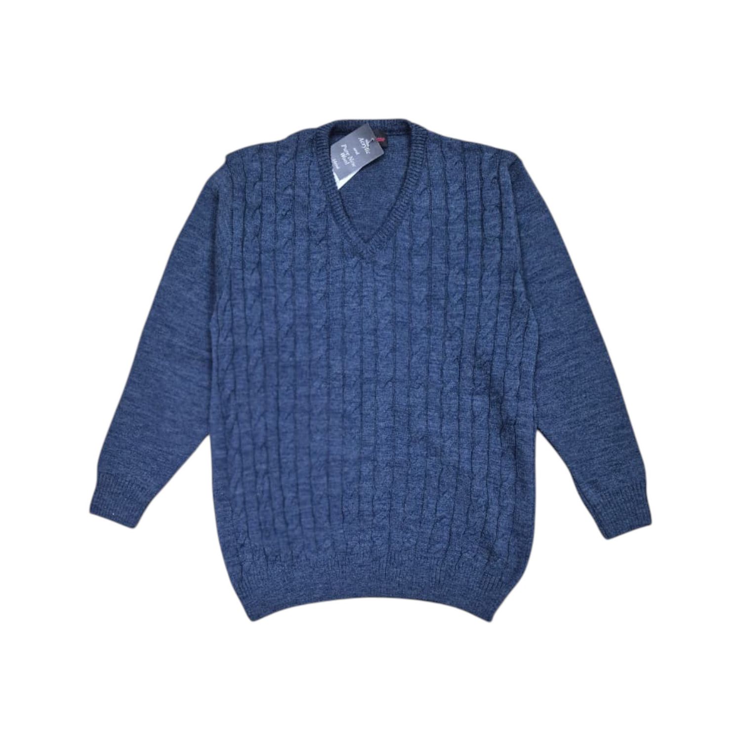 Dino Milano | V-neck Cable Pull Over MDV55 | Pacific Blue