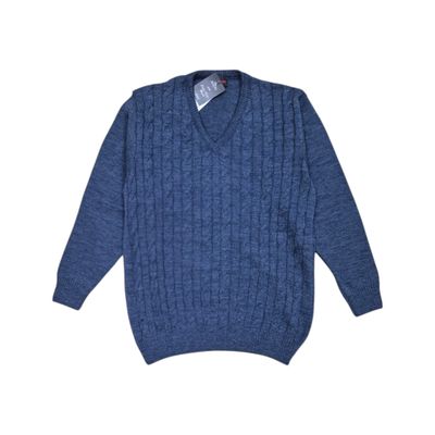 Dino Milano | V-neck Cable Pull Over MDV55 | Pacific Blue